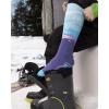 imageOutdoorMaster Ski Socks 2Pair Pack Skiing and Snowboarding Thermal Socks for Women Over The Calf NonSlip CuffViolet Mountain