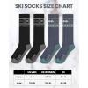 imageSki Socks 2Pack Merino Wool Over The Calf NonSlip Cuff for Men ampamp WomenA2Black2Gray