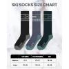 imageSki Socks 2Pack Merino Wool Over The Calf NonSlip Cuff for Men ampamp WomenAGrayBlackGreen