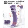 imageSki Socks 2Pack Merino Wool Over The Calf NonSlip Cuff for Men ampamp WomenAPurple