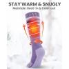 imageSki Socks 2Pack Merino Wool Over The Calf NonSlip Cuff for Men ampamp WomenAPurple