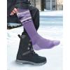 imageSki Socks 2Pack Merino Wool Over The Calf NonSlip Cuff for Men ampamp WomenAPurple