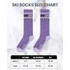 imageSki Socks 2Pack Merino Wool Over The Calf NonSlip Cuff for Men ampamp WomenAPurple