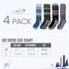 imageSki Socks 2Pack Merino Wool Over The Calf NonSlip Cuff for Men ampamp WomenBlackGrayBlueGreen