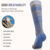 imageSki Socks 2Pack Merino Wool Over The Calf NonSlip Cuff for Men ampamp WomenBlue Orange