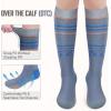 imageSki Socks 2Pack Merino Wool Over The Calf NonSlip Cuff for Men ampamp WomenBlue Orange