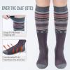 imageSki Socks 2Pack Merino Wool Over The Calf NonSlip Cuff for Men ampamp WomenGrayPinkPurpleKhaki