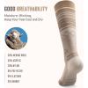 imageSki Socks 2Pack Merino Wool Over The Calf NonSlip Cuff for Men ampamp WomenKhaki