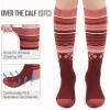 imageSki Socks 2Pack Merino Wool Over The Calf NonSlip Cuff for Men ampamp WomenVermilion
