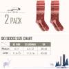imageSki Socks 2Pack Merino Wool Over The Calf NonSlip Cuff for Men ampamp WomenVermilion