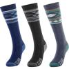 imageSki Socks 2Pack Merino Wool Over The Calf NonSlip Cuff for Men ampamp WomenAGrayBlackBlue