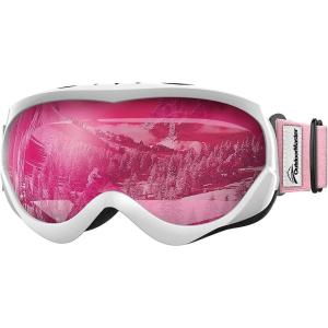 imageOutdoorMaster Kids Ski Goggles  Helmet Compatible Snow Goggles for Boys ampamp Girls with 100 UV ProtectionA03 Vlt 46