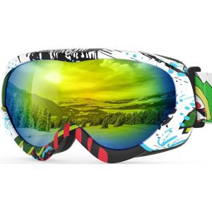imageOutdoorMaster Kids Ski Goggles  Helmet Compatible Snow Goggles for Boys ampamp Girls with 100 UV ProtectionA04 Vlt 13