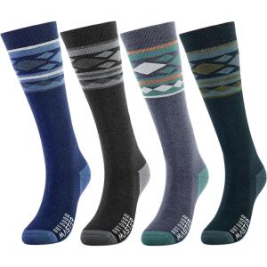 imageSki Socks 2Pack Merino Wool Over The Calf NonSlip Cuff for Men ampamp WomenAGrayBlackBlueGreen