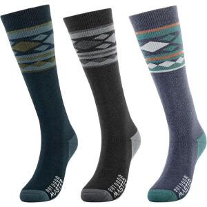 imageSki Socks 2Pack Merino Wool Over The Calf NonSlip Cuff for Men ampamp WomenAGrayBlackGreen