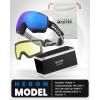 imageOutdoorMaster Heron Ski Goggles with 2 Lens Frameless Magnetic Interchangeable HD Toric Lens OTG Snowboard GogglesAblackframe Revoblue Vlt 15  Yellowlens