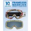 imageOutdoorMaster Heron Ski Goggles with 2 Lens Frameless Magnetic Interchangeable HD Toric Lens OTG Snowboard GogglesAdesignframe Black Vlt 8  Yellowlens
