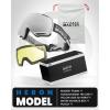 imageOutdoorMaster Heron Ski Goggles with 2 Lens Frameless Magnetic Interchangeable HD Toric Lens OTG Snowboard GogglesAwhiteframe Silver Vlt 10  Yellowlens