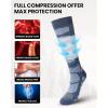 imageOutdoorMaster Merino Wool Ski Socks 23 Pairs Compression Over The Calf for Men ampamp Women Winter Snowboard Thermal SocksDark GreenGrayDark Blue