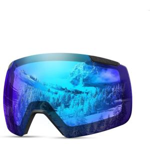 imageOutdoorMaster Heron Ski Goggles with 2 Lens Frameless Magnetic Interchangeable HD Toric Lens OTG Snowboard GogglesLensblue Vlt 38