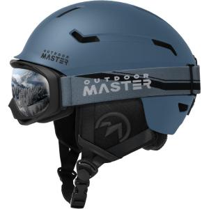 imageOutdoorMaster Ski Helmet SetSnowboard Helmet with Goggles for Adults  Durable PC Shell Protective EPS Foam ampamp 10 Cooling Vents Snow Helmets for Men Women ampamp YouthMatte Harbor Blue