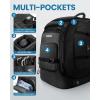 imageOutdoorMaster Ski Boot Bag 65L Waterproof Ski Snowboard Boots Shoulder Pad Skiing Backpack for Helmets Goggles Men ampamp WomenDark Black