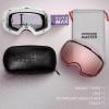 imageOutdoorMaster Ski Goggles PRO  Frameless Interchangeable Lens 100 UV400 Protection Snow Goggles for Men ampamp WomenA2whiteframe Pinklens Vlt28