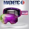 imageOutdoorMaster Ski Goggles PRO  Frameless Interchangeable Lens 100 UV400 Protection Snow Goggles for Men ampamp WomenPinkframe Purplerevoredlens Vlt45