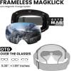 imageOutdoorMaster Ski Goggles PRO  Frameless Interchangeable Lens 100 UV400 Protection Snow Goggles for Men ampamp WomenZasian Fitblackstrap Sliver Vlt 10