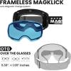 imageOutdoorMaster Ski Goggles PRO  Frameless Interchangeable Lens 100 UV400 Protection Snow Goggles for Men ampamp WomenZasian Fitlightblue Vlt 60