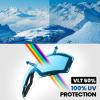 imageOutdoorMaster Ski Goggles PRO  Frameless Interchangeable Lens 100 UV400 Protection Snow Goggles for Men ampamp WomenZasian Fitlightblue Vlt 60