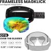 imageOutdoorMaster Ski Goggles PRO  Frameless Interchangeable Lens 100 UV400 Protection Snow Goggles for Men ampamp WomenZasian Fitrevogold Vlt 11