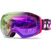 imageOutdoorMaster Ski Goggles PRO  Frameless Interchangeable Lens 100 UV400 Protection Snow Goggles for Men ampamp WomenPinkframe Purplerevoredlens Vlt45