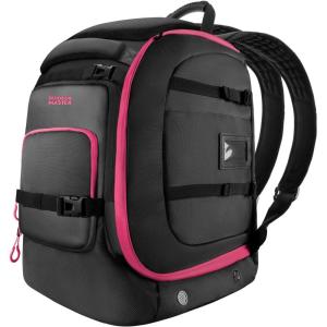 imageOutdoorMaster Ski Boot Bag 65L Waterproof Ski Snowboard Boots Shoulder Pad Skiing Backpack for Helmets Goggles Men ampamp WomenRose Red Gray