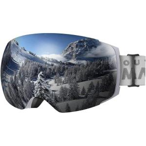 imageOutdoorMaster Ski Goggles PRO  Frameless Interchangeable Lens 100 UV400 Protection Snow Goggles for Men ampamp WomenA1greyframe Revosilverlens Vlt10
