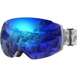 imageOutdoorMaster Ski Goggles PRO  Frameless Interchangeable Lens 100 UV400 Protection Snow Goggles for Men ampamp WomenGreyframe Revobluelens Vlt15