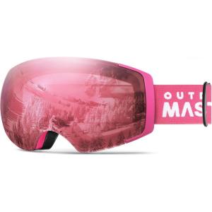 imageOutdoorMaster Ski Goggles PRO  Frameless Interchangeable Lens 100 UV400 Protection Snow Goggles for Men ampamp WomenPhotochromic Rose Vlt870