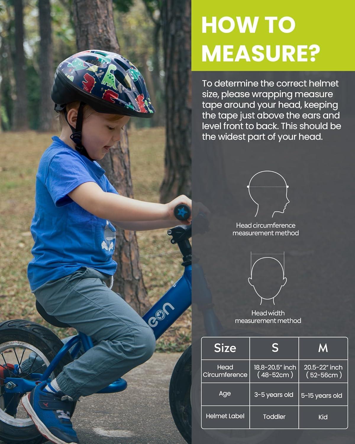 imageOutdoorMaster Kids Bike Helmet  from Toddler to Youth Sizes  Adjustable Safety Unicorn Helmet for Children Age 315 14 Vents for MultiSportADESDino Volcanoland
