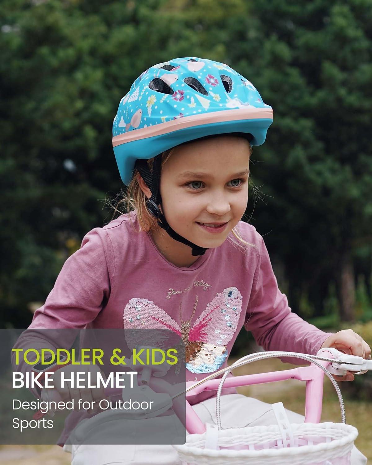 imageOutdoorMaster Kids Bike Helmet  from Toddler to Youth Sizes  Adjustable Safety Unicorn Helmet for Children Age 315 14 Vents for MultiSportADESUnicorn Fairyland