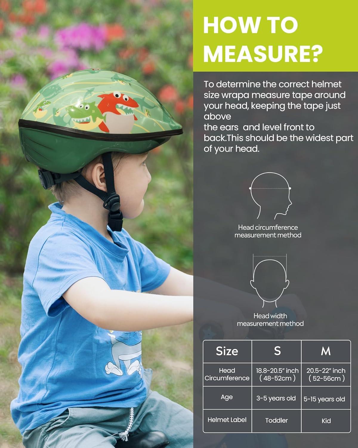 imageOutdoorMaster Kids Bike Helmet  from Toddler to Youth Sizes  Adjustable Safety Unicorn Helmet for Children Age 315 14 Vents for MultiSportCrazy Shark