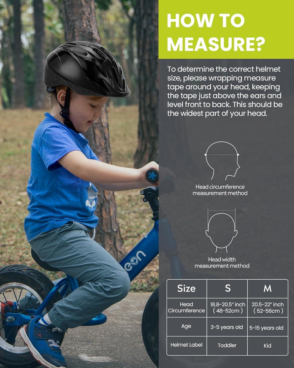 imageOutdoorMaster Kids Bike Helmet  from Toddler to Youth Sizes  Adjustable Safety Unicorn Helmet for Children Age 315 14 Vents for MultiSportSolid Black