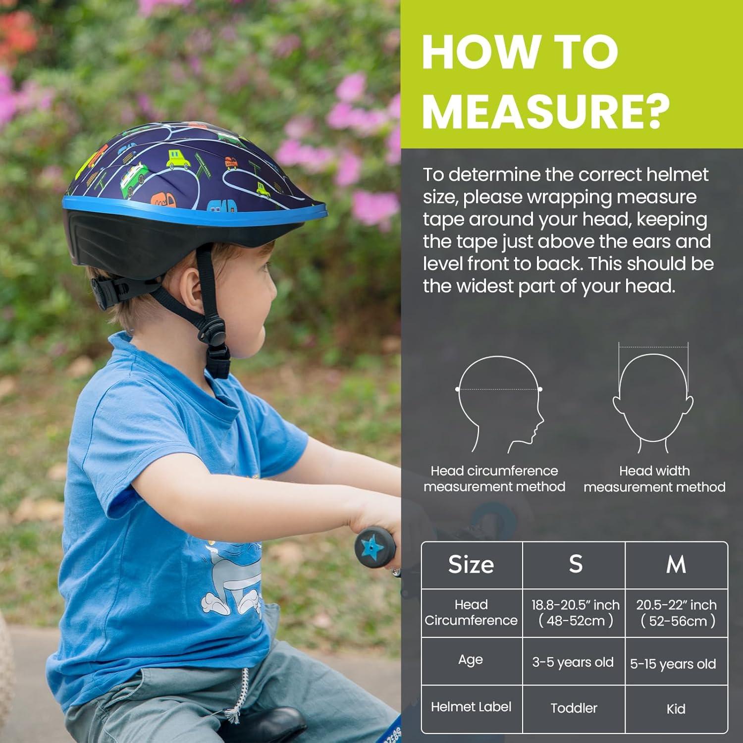 imageOutdoorMaster Kids Bike Helmet  from Toddler to Youth Sizes  Adjustable Safety Unicorn Helmet for Children Age 315 14 Vents for MultiSportYale Blue