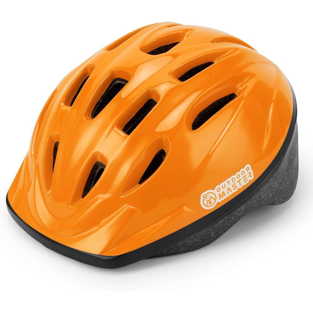 imageOutdoorMaster Kids Bike Helmet  from Toddler to Youth Sizes  Adjustable Safety Unicorn Helmet for Children Age 315 14 Vents for MultiSportSolid Orange