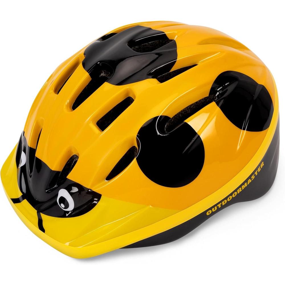 imageOutdoorMaster Kids Bike Helmet  from Toddler to Youth Sizes  Adjustable Safety Unicorn Helmet for Children Age 315 14 Vents for MultiSportYellow Ladybug