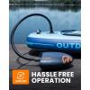 imageOutdoorMaster 20PSI High Pressure SUP Air Pump Shark  Intelligent Dual Stage Inflation ampamp AutoOff ampamp Deflation 12V DC Car Connector for Inflatable Stand Up Paddle Boards BoatsDark Blue