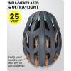 imageOutdoorMaster Gem Recreational MIPS Cycling Helmet  Two Removable Liners ampamp Ventilation in MultiEnvironment  Bike Helmet in Mountain Motorway for Youth ampamp AdultMidnight Blue