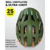 imageOutdoorMaster Gem Recreational MIPS Cycling Helmet  Two Removable Liners ampamp Ventilation in MultiEnvironment  Bike Helmet in Mountain Motorway for Youth ampamp AdultPalm Green