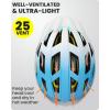 imageOutdoorMaster Gem Recreational MIPS Cycling Helmet  Two Removable Liners ampamp Ventilation in MultiEnvironment  Bike Helmet in Mountain Motorway for Youth ampamp AdultBlue White Gradient