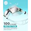 imageOutdoorMaster Swim Mask  Wide View Swimming Mask ampamp Goggles Antifog Waterproof BlackGreen Frame Mirror Len