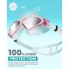 imageOutdoorMaster Swim Mask  Wide View Swimming Mask ampamp Goggles Antifog Waterproof BlackPink Frame Mirror Len